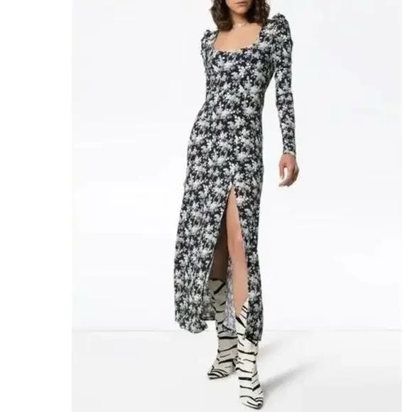 LES RÊVERIES Floral-print Cotton-jersey Midi Dress - Picture 3 of 7